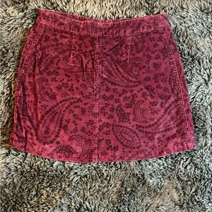 Abercrombie and fitch women’s jean paisley print red skirt